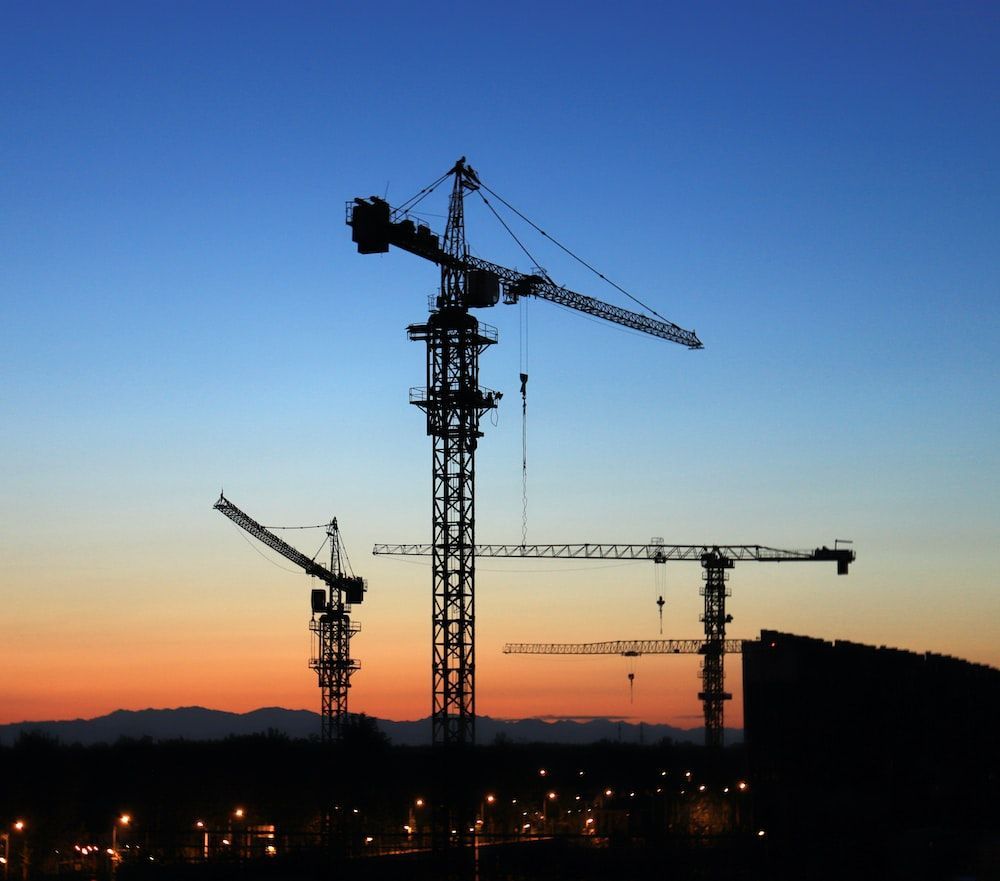 Construction crane and site